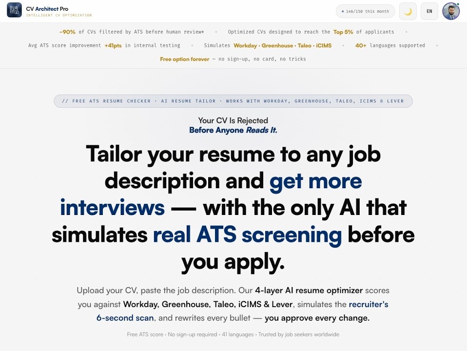 CV Architect Pro demo video